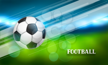 Soccer or football banner with ball. Sports illustration.