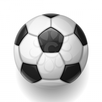 Soccer ball on white background. Sports football illustration.