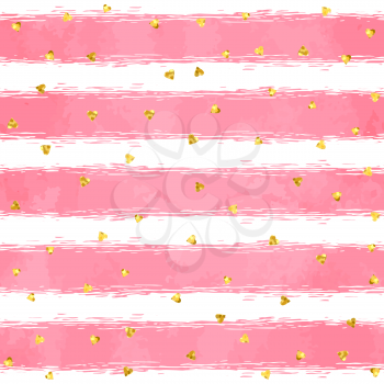 Abstract seamless pattern on aquarelle background with stripes.