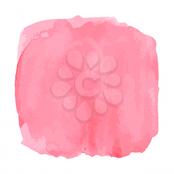 Watercolor brush square. Pink aquarelle abstract background.