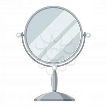 Mirror for make up. Illustration of object on white background in flat design style.