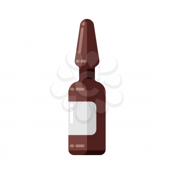 Injection ampoule icon in flat style. Medical illustration isolated on white background.