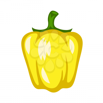 Cartoon illustration of ripe pepper. Autumn harvest vegetable.