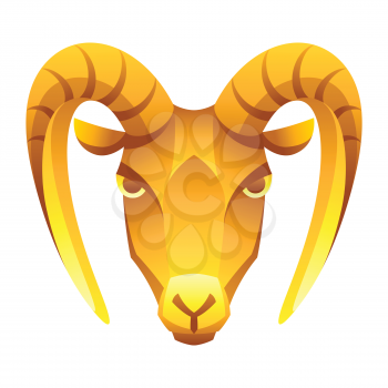 Capricorn zodiac sign, golden horoscope symbol. Stylized astrological illustration.