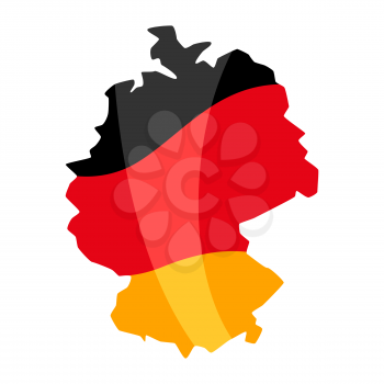 Map in the colors of the German flag. National decorative object.