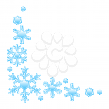 Decoration with crystal snowflakes. Background for Merry Christmas and Happy New Year.