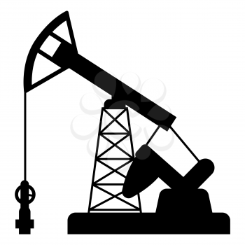 Illustration of oil pumpjack. Industrial equipment in flat style.