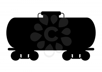 Illustration of oil rail tank. Industrial equipment in flat style.