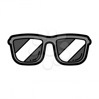Illustration of cartoon sunglasses. Urban colorful teenage creative image. Fashion symbol in modern comic style.