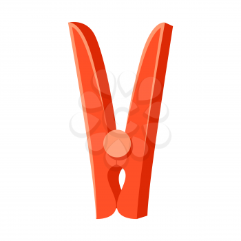 Illustration of plastic clothes pegs. Icon or image for laundry service.