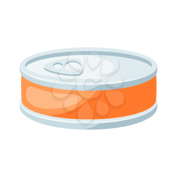 Illustration of stylized canned food. Icon in carton style.