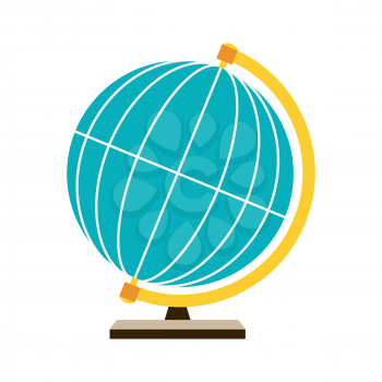 Stylized illustration of globe. School or educational item.