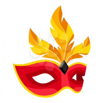 Illustration of carnival mask. Decor for parties, traditional holiday or festival.