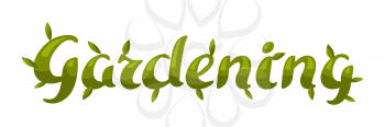 Gardening word lettering. Decorative lettering for prints and designs.