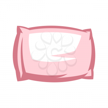 Illustration of soft pillow. Icon, emblem or label for for sleep products.