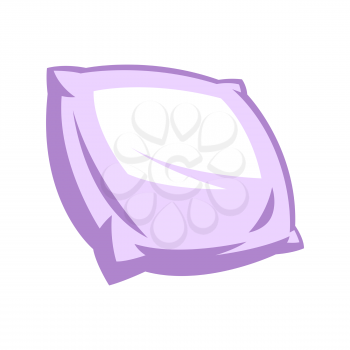 Illustration of soft pillow. Icon, emblem or label for for sleep products.