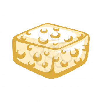 Illustration of foam sponge. Icon, emblem or label for products.