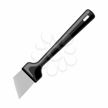 Illustration of cooking silicone brush. Stylized kitchen and restaurant utensil item.