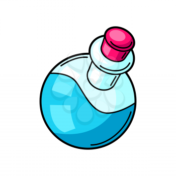 Illustration of potion. Gaming creative illustration. Trendy symbol in modern cartoon style.