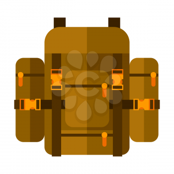 Illustration of backpack. Image or icon for camping or tourism and travel.