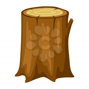 Illustration of tree stump. Adversting icon or image for forestry and lumber industry.