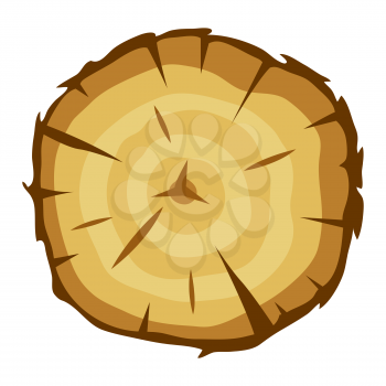 Illustration of tree cut. Adversting icon or image for forestry and lumber industry.
