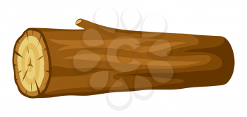 Illustration of tree log. Adversting icon or image for forestry and lumber industry.