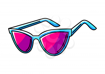 Illustration of sunglasses. Colorful cute cartoon icon. Creative symbol in modern style.