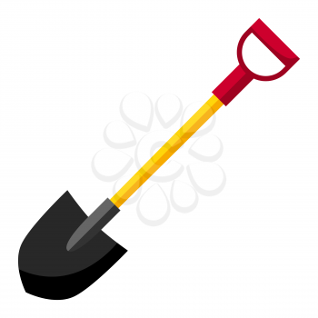 Illustration of fire shovel. Firefighting item. Adversting icon or image for industry and business.