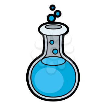 Illustration of test tube. School education icon or image for industry and business.