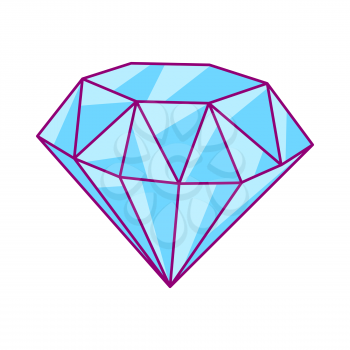 Illustration of shiny diamond. Stylized picture for decoration children holiday and party.