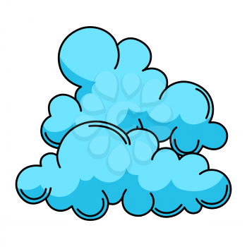 Silized clouds. Decorative tattoo art. Isolated vector illustration. Symbol in cartoon style.