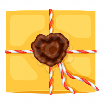 Illustration of letter in an envelope. Image for Valentine Day. For design and decoration.