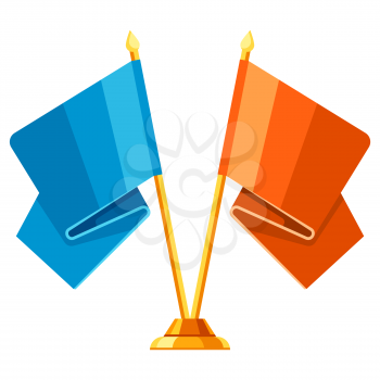 Illustration of flags. Award or trophy for sports or corporate competitions.
