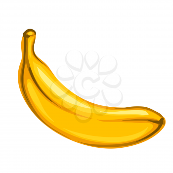 Stylized illustration of banana. Image for design and decoration. Object or icon in hand drawn style.
