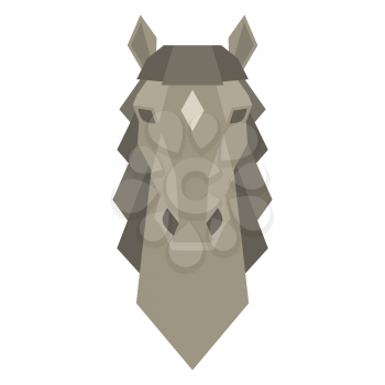 Stylized illustration of horse head. Image for design and decoration. Object or icon in abstract style.