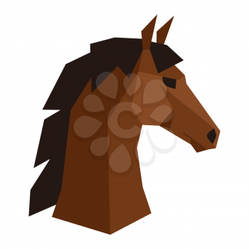 Stylized illustration of horse head. Image for design and decoration. Object or icon in abstract style.