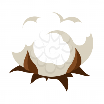 Stylized illustration of cotton inflorescence. Image for design and decoration. Object or icon in abstract style.