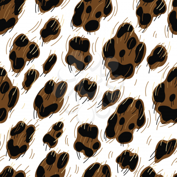 Seamless pattern with decorative leopard print. Animal trendy stylized ornament, fur texture.