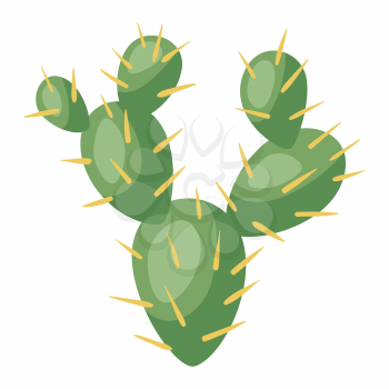 Stylized illustration of cactus. Image for design and decoration. Object or icon in abstract style.