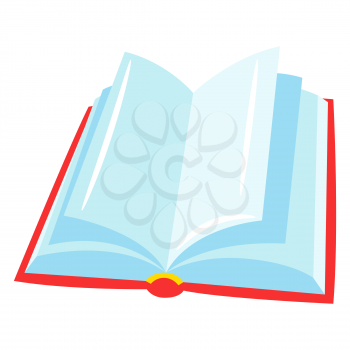 Stylized illustration of open book. School or educational item.