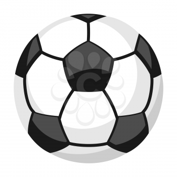 Icon of soccer ball ball in flat style. Stylized sport equipment image.