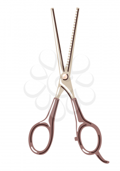 Barber illustration of professional hair scissors. Hairdressing salon item.