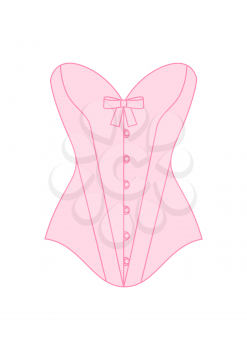 Illustration of female corset. Fashion lingerie woman underwear.