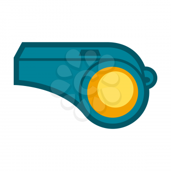 Icon of whistle. Stylized sport equipment illustration. For training and competition design.