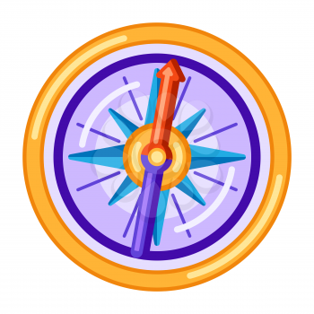 Illustration of abstract compass with wind rose. Image for geography and cartography, travel and tourism.
