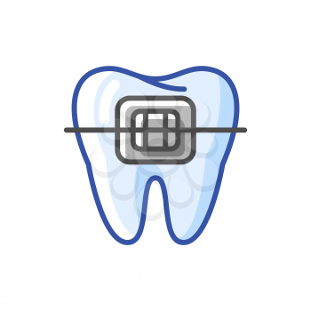 Illustration of dental braces. Dentistry and health care icon. Stomatology and medical item.