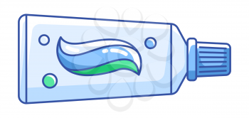 Illustration of toothpaste. Dentistry and health care icon. Stomatology and medical item.