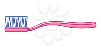 Illustration of toothbrush. Dentistry and health care icon. Stomatology and medical item.