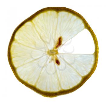 Lemon in light. Element of design.